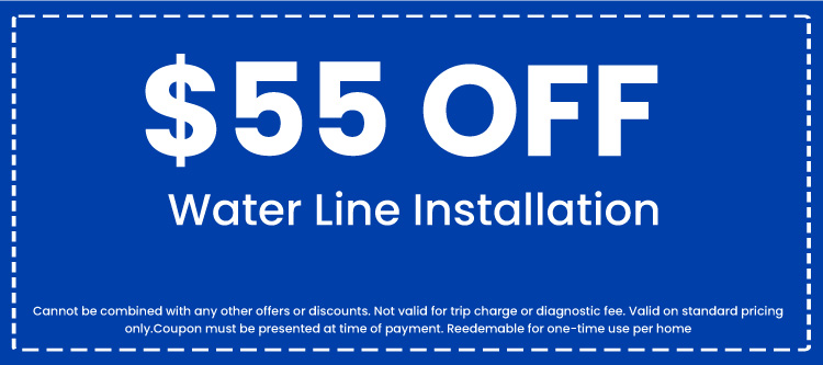  off coupon for water line installation, emphasizing plumbing service discounts and savings at Florida Plumbing Plus, Inc.